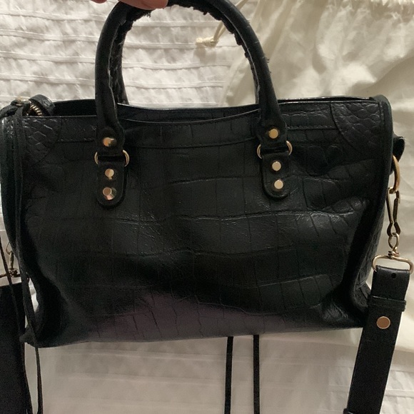 Balenciaga city bag. Black crocodile embossed leather - Picture 4 of 5
